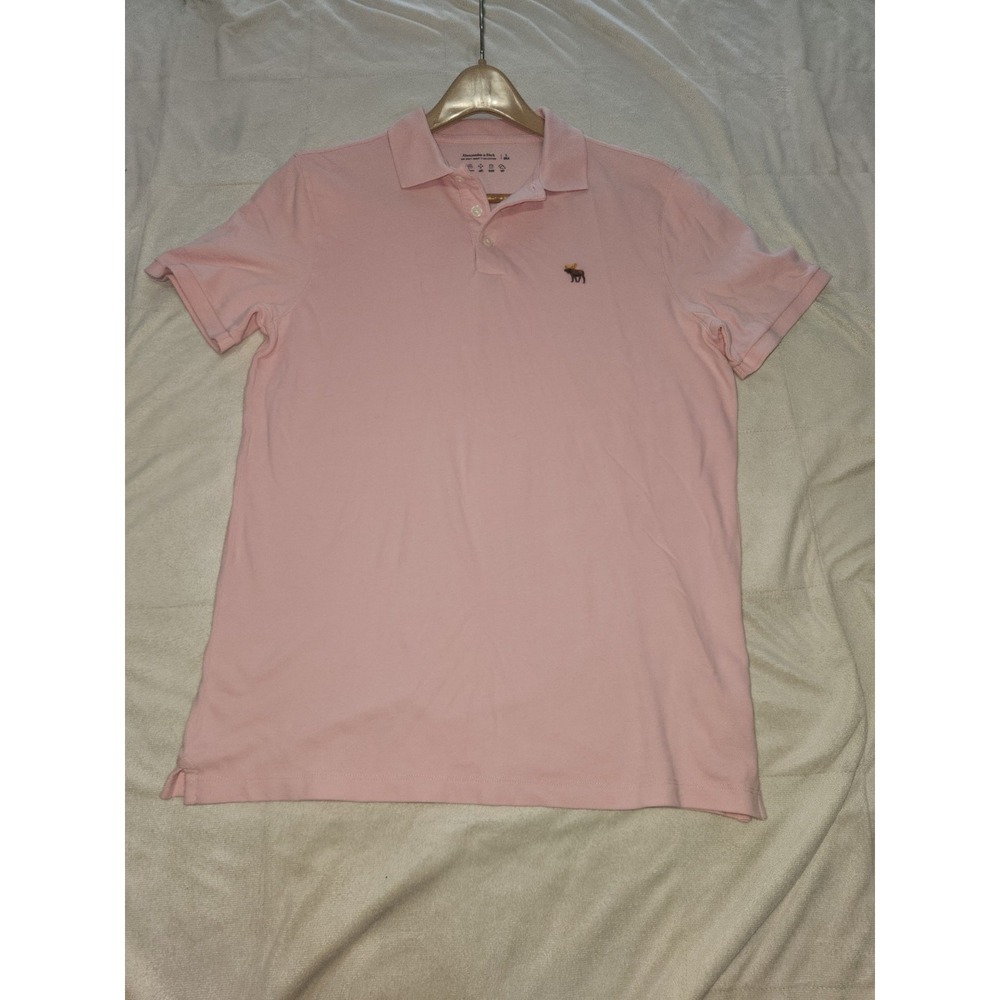 Abercrombie & Fitch Men's Don't Sweat It Performance Polo Shirt Pink Large L